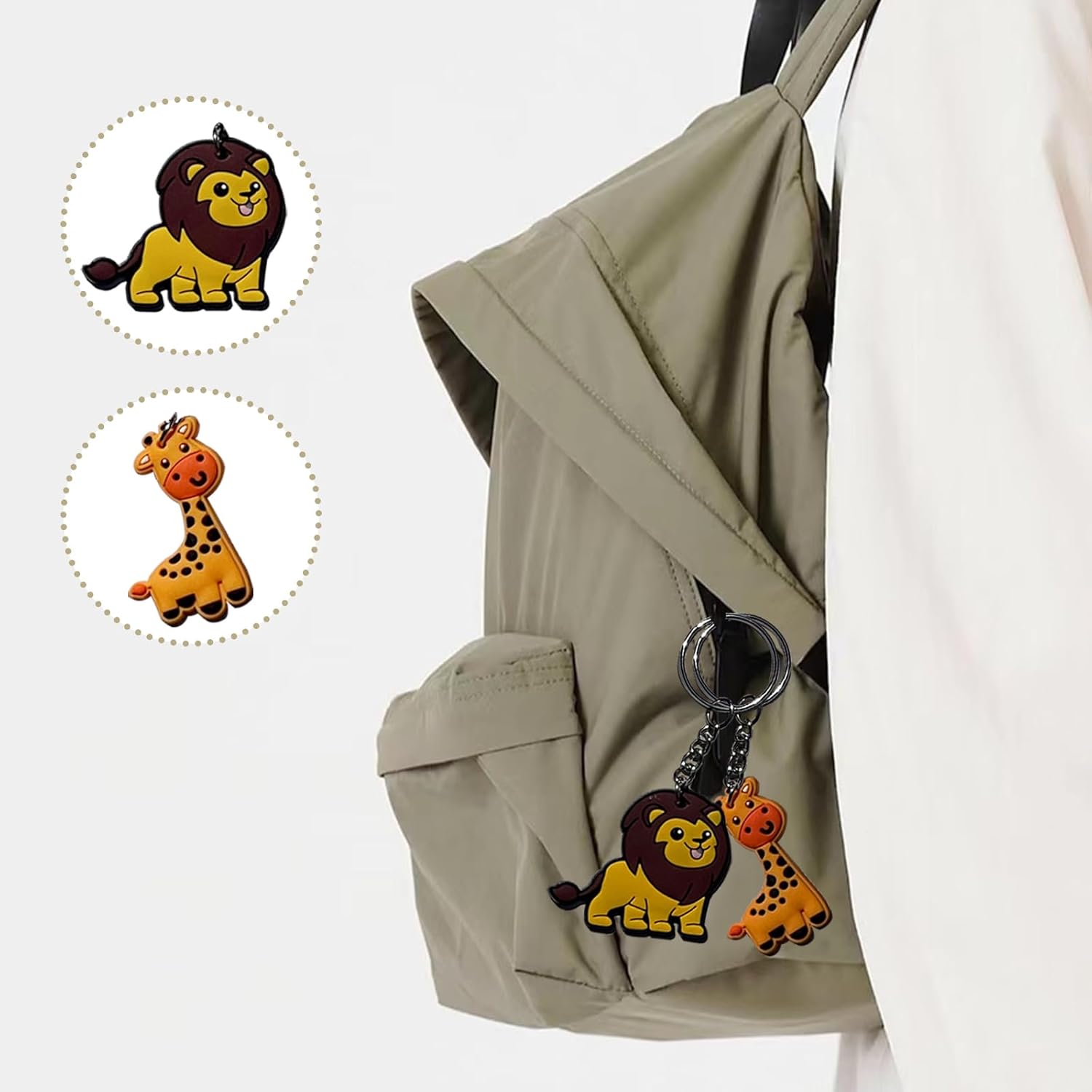 New 30pcs animal key cartoon Key chain Key Tags Goodie Bag Stuffer Christmas Gift Holiday Charms for children