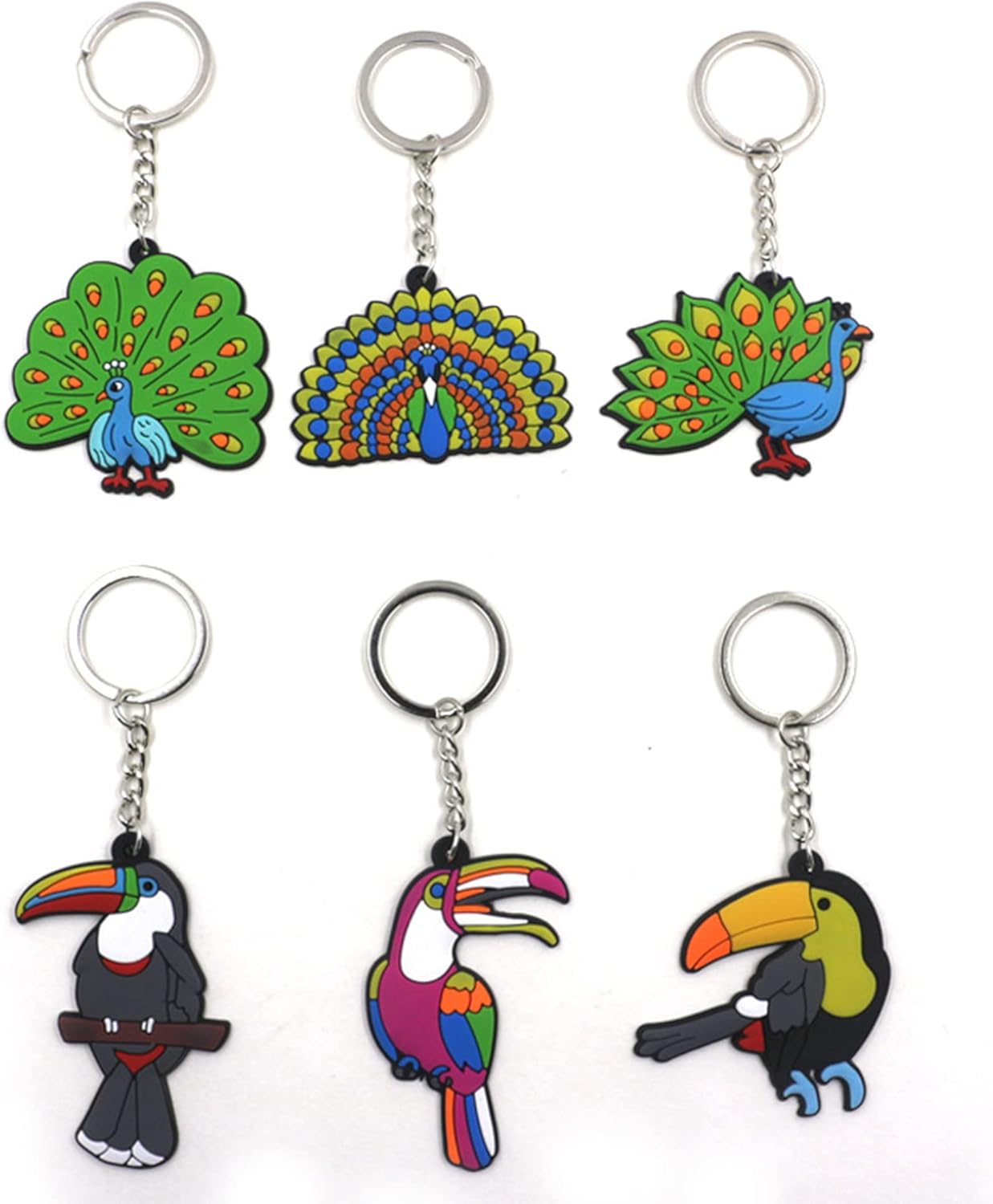 24 Pcs Jungle Animals Keychain Pendant for Kids, Animal Jungle Party Favors Pendant Zoo Theme Party Bag Filler Party Favors Boy Girl Kid Birthday Party Supply Decoration
